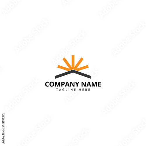 Sun House logo design. Real estate Modern and elegant style design.