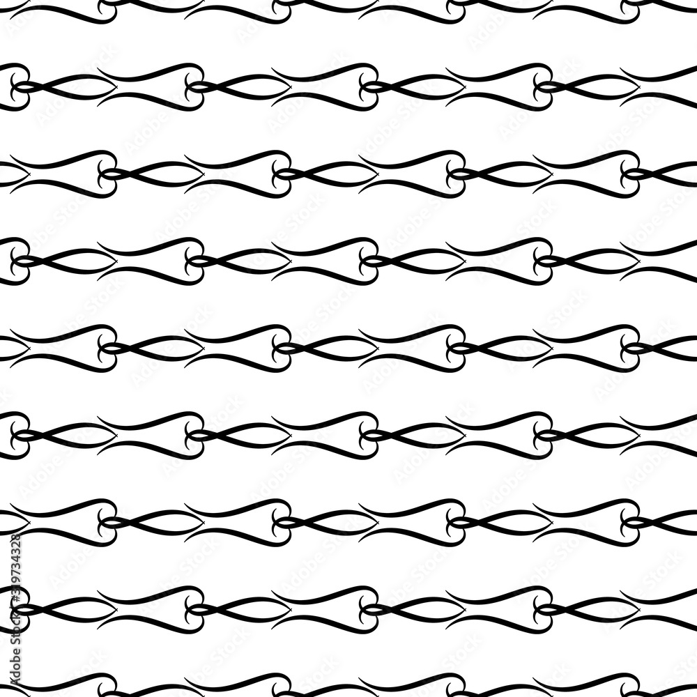 Wavy line black seamless pattern. Fashion graphic backgound design. Modern stylish abstract texture. Design monochrome template for prints, textiles, wrapping, wallpaper, website. Vector illustration.