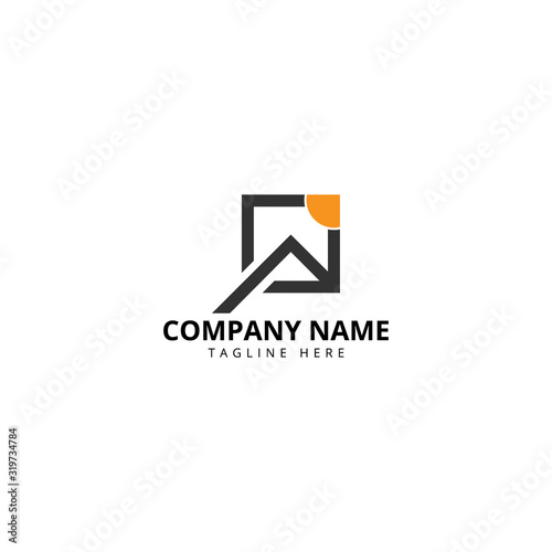 Sun House logo design. Real estate Modern and elegant style design.