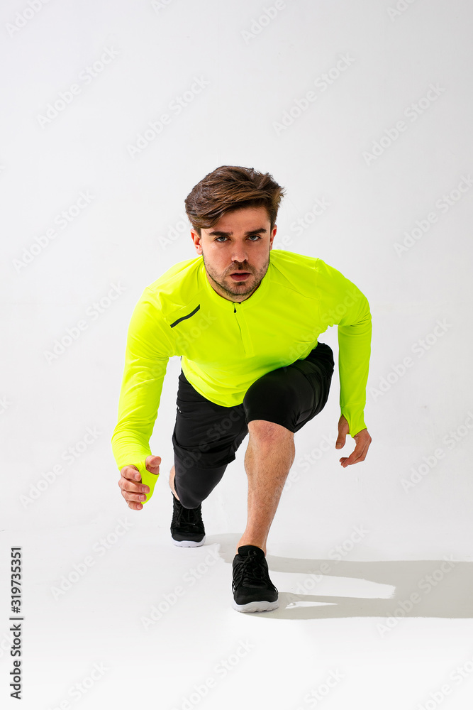 sport man training and running