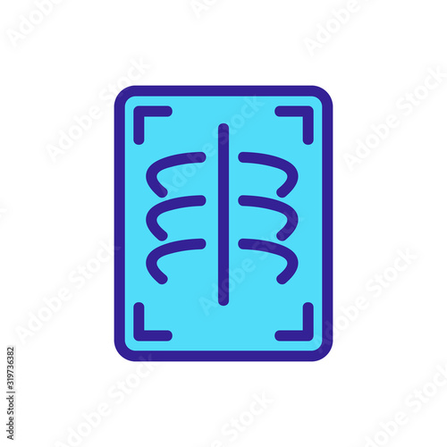 X-ray chest icon vector. Thin line sign. Isolated contour symbol illustration