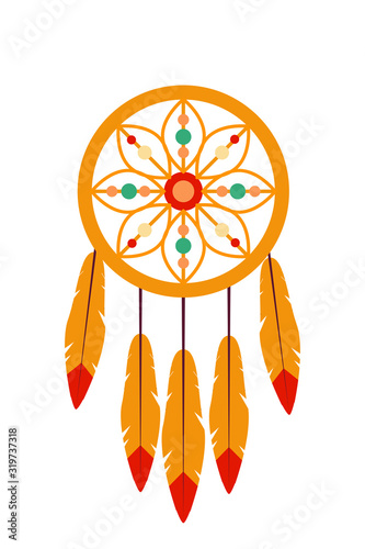 Dream catcher decoration design on white
