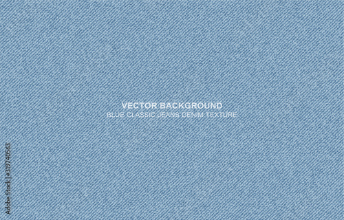 Obraz na plátne Vector background Blue jeans classic denim texture - background for copy space f
