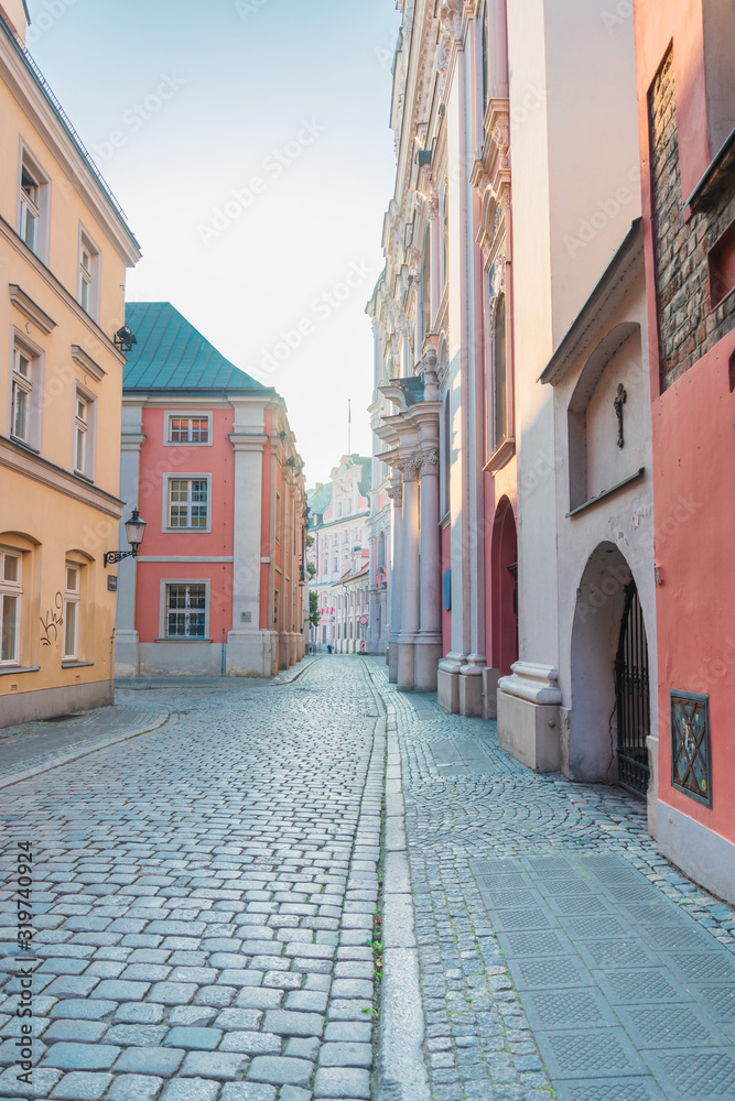 POZNAN, POLAND - September 2, 2019: Street view of Old Town, Poznan, Poland