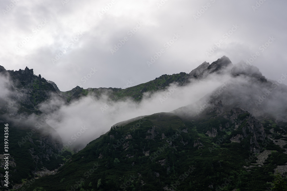 Misty peak in High Tatras mountains Slovakia