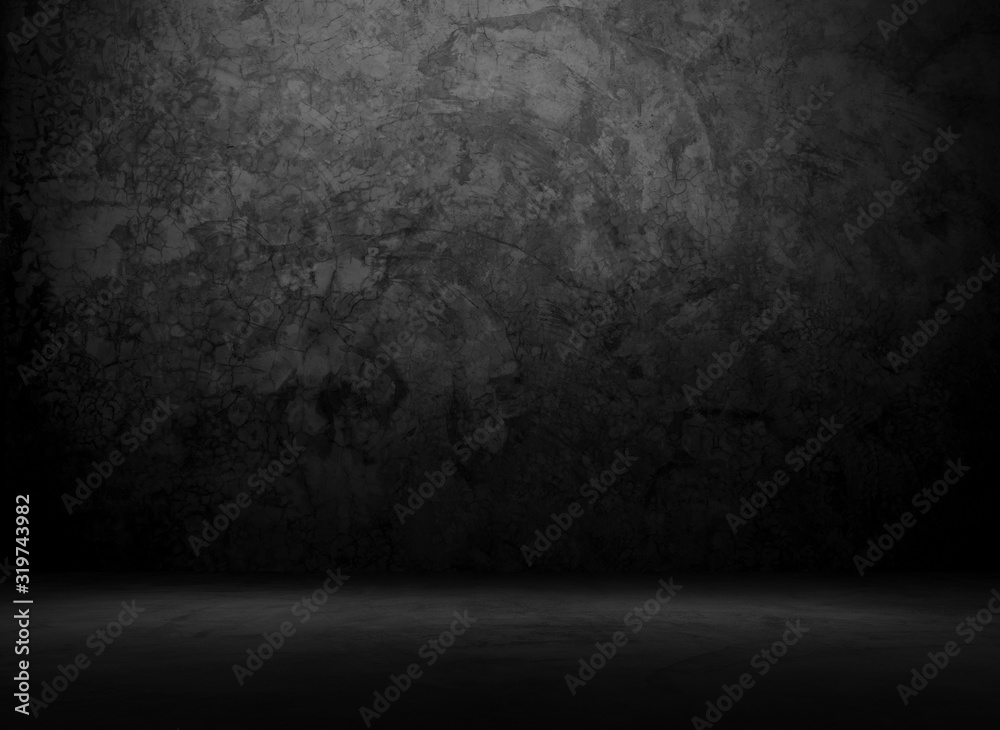 Black wall room background The surface of the brick dark jagged. Abstract black wall empty room background for interior design and decoration. Black wall room background The surface of the brick dark jagged. Abstract black wall empty room background for interior design and decoration.