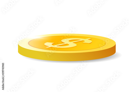 Realistic Gold coin.