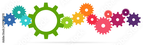 colored team work gears