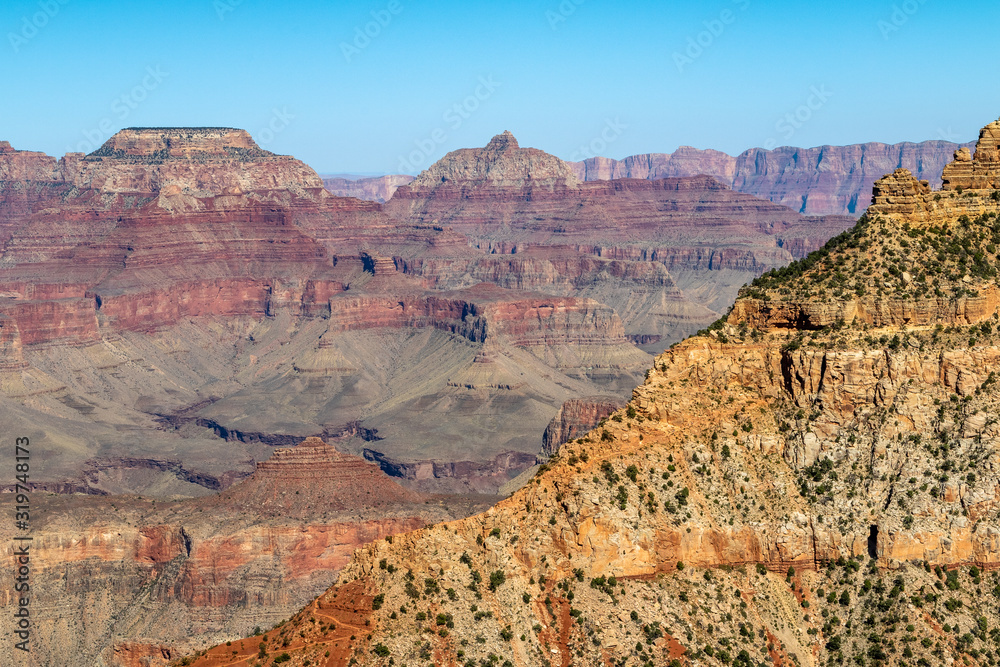 A view from the South Rim of the Grand Canyon in Arizona, USA
