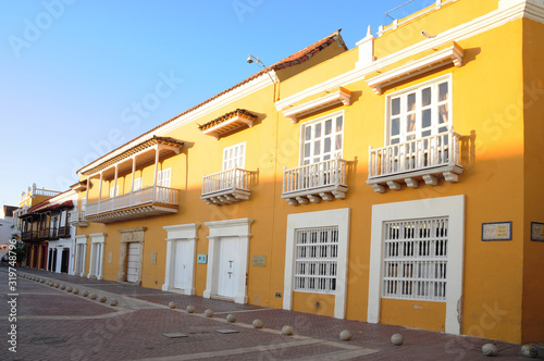  Streets and houses of the old city of Cartagena