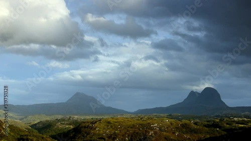 The mountains Canisp and Suilven,  Inverpolly National Nature Reserve, Sutherland, Scottish Highlands, Scotland, UK photo