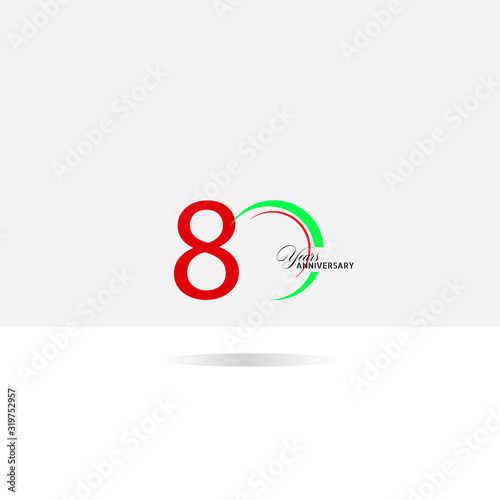80 year anniversary logo template vector