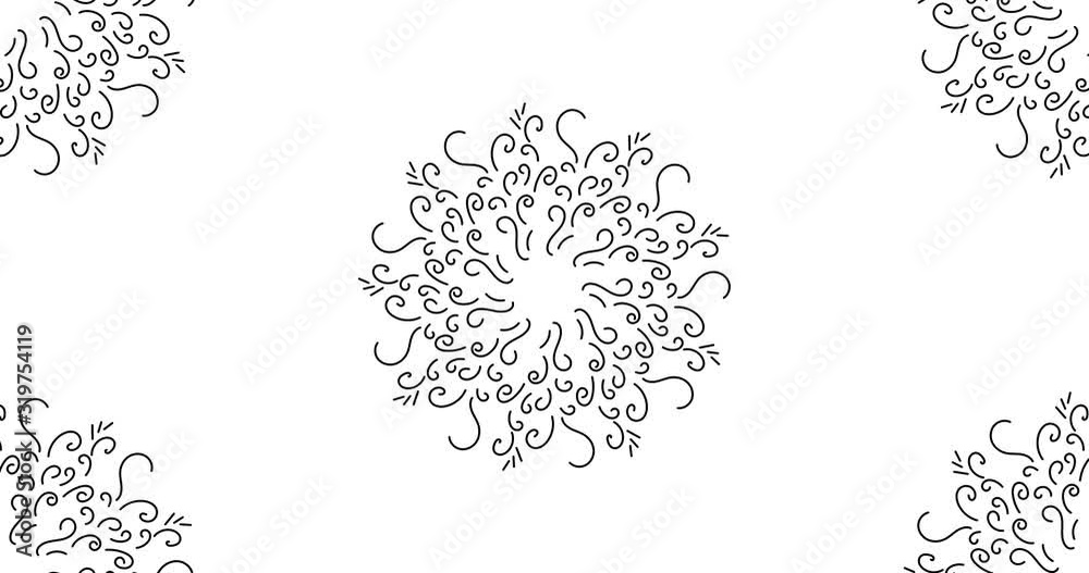 BLACK MANDALA TUNNEL ANIMATION. Perfect 4K transition or intro for any TV show, news or movie. BEST for stage design, catwalk design or pattern related projects.