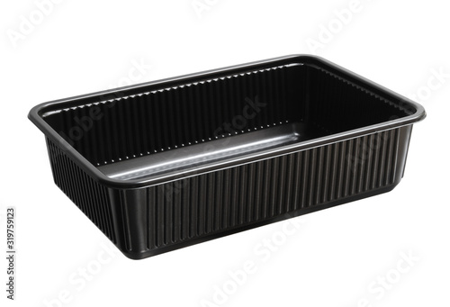 Plastic food box disposable (with clipping path) isolated on white background