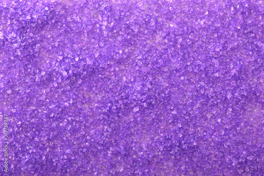 Background with lilac bath salts top view