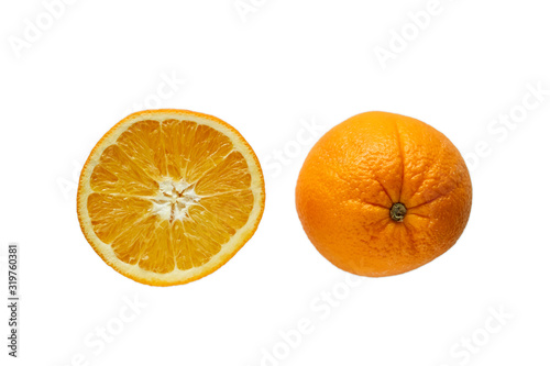 Mandarin Orange on Isolated White Background