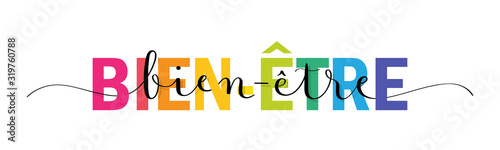 Typographie vecteur BIEN-ETRE avec calligraphie