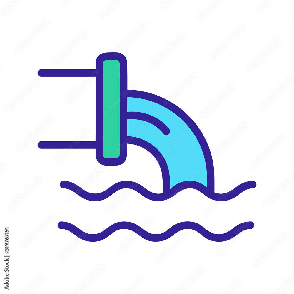 wastewater icon vector. Thin line sign. Isolated contour symbol illustration