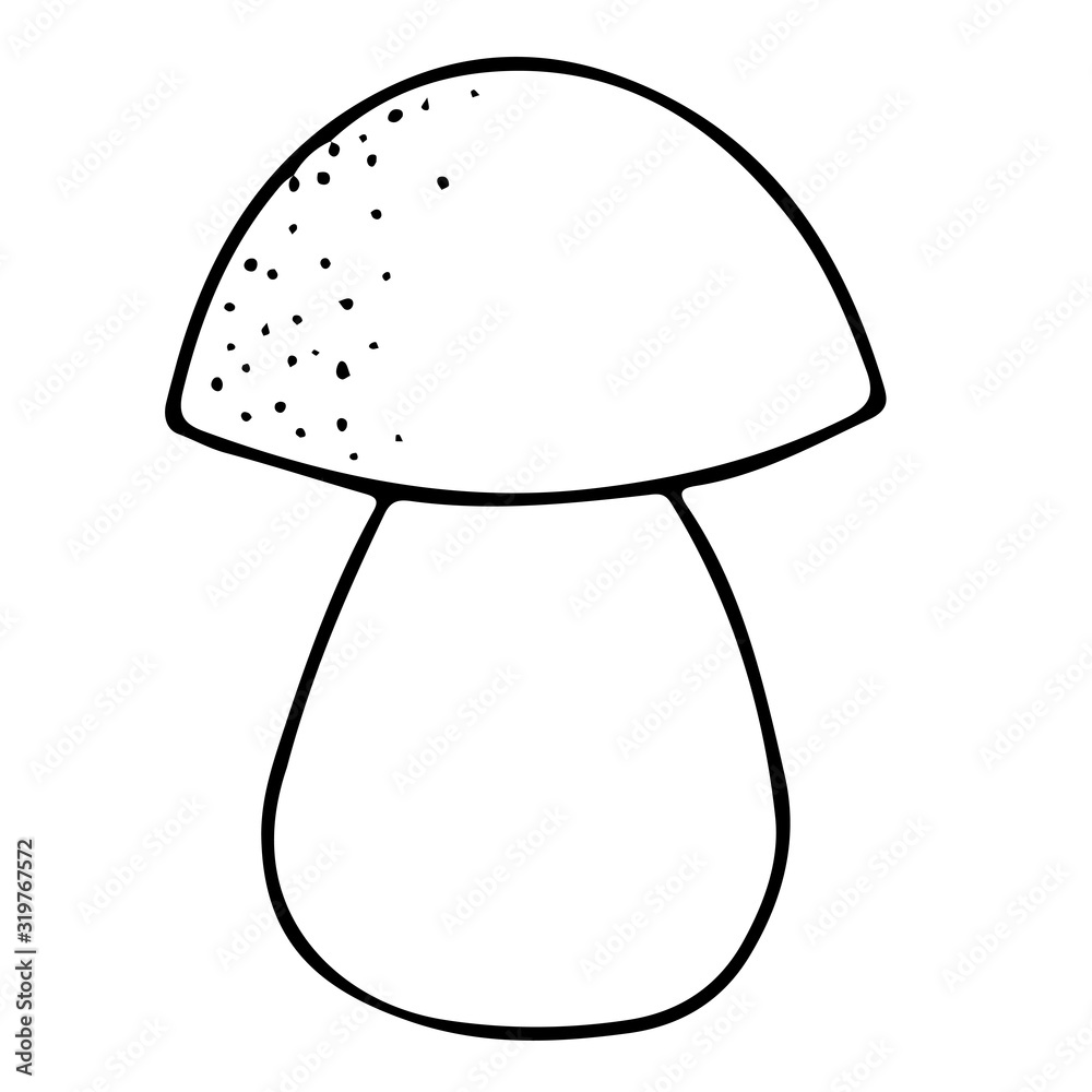 Isolated hand drawn vector mushrooms icon. Line sketch element. Isolated hand drawn vector mushrooms icon. Line sketch element.