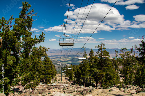 Chair lift on the moutains in South Lake Tahoe Heavenly mountain during summer 2019 © Lukas