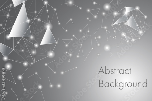 Abstract grey and white line and glowing circle background. Modern technology geometric design for presentation template.