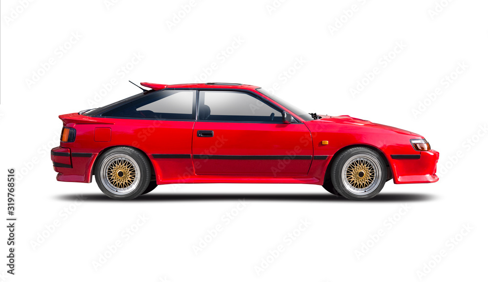 Classic Japanese sport car side view isolated on white Classic Japanese sport car side view isolated on white