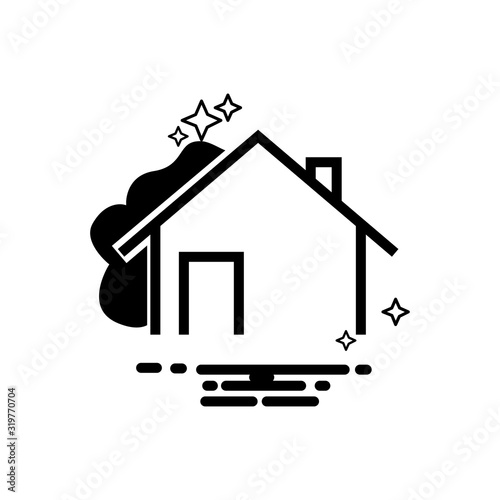 Cleaning, home icon. Design template vector illustration