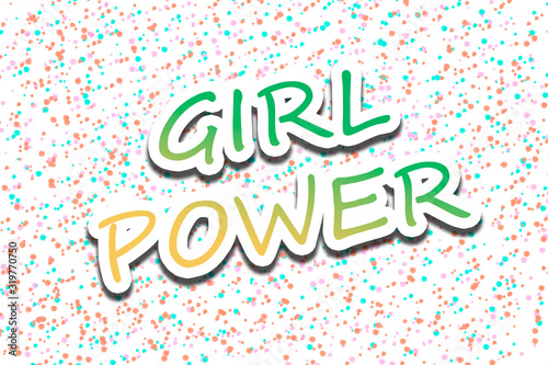 girl power text on background