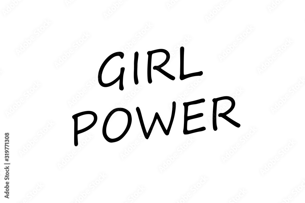 girl power text on background