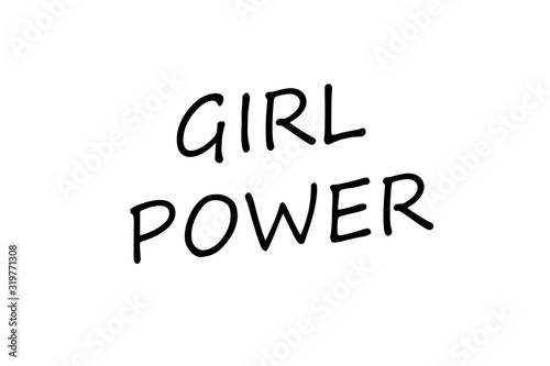 girl power text on background