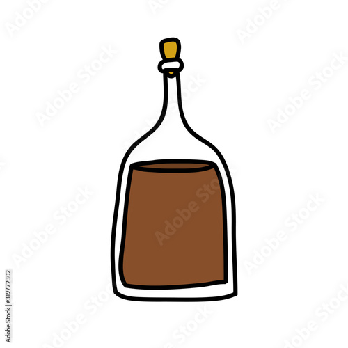 balsamic vinegar doodle icon, vector illustration