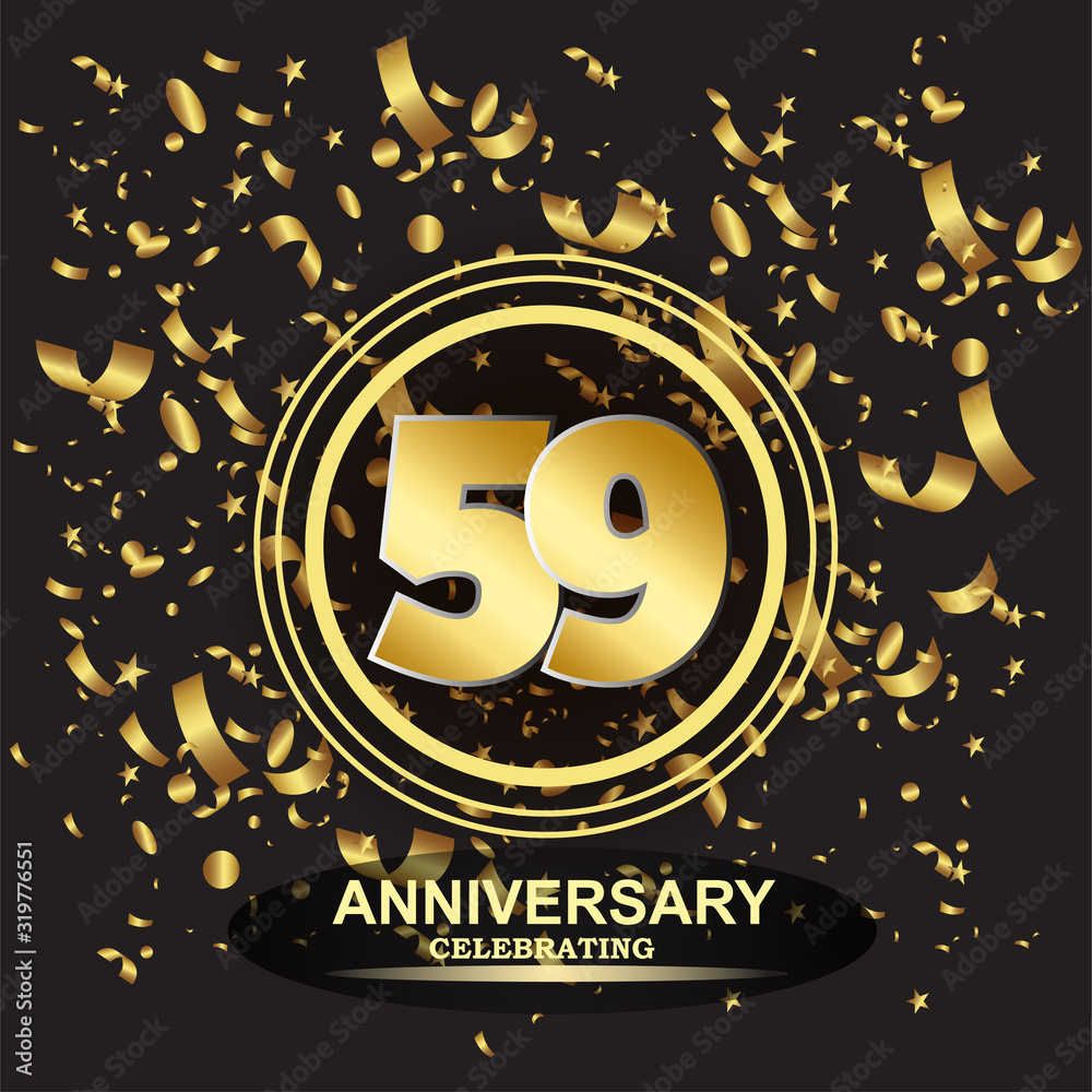 Fototapeta premium 59 year anniversary logo template vector