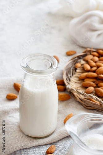 Vegan almond milk, non dairy alternative milk