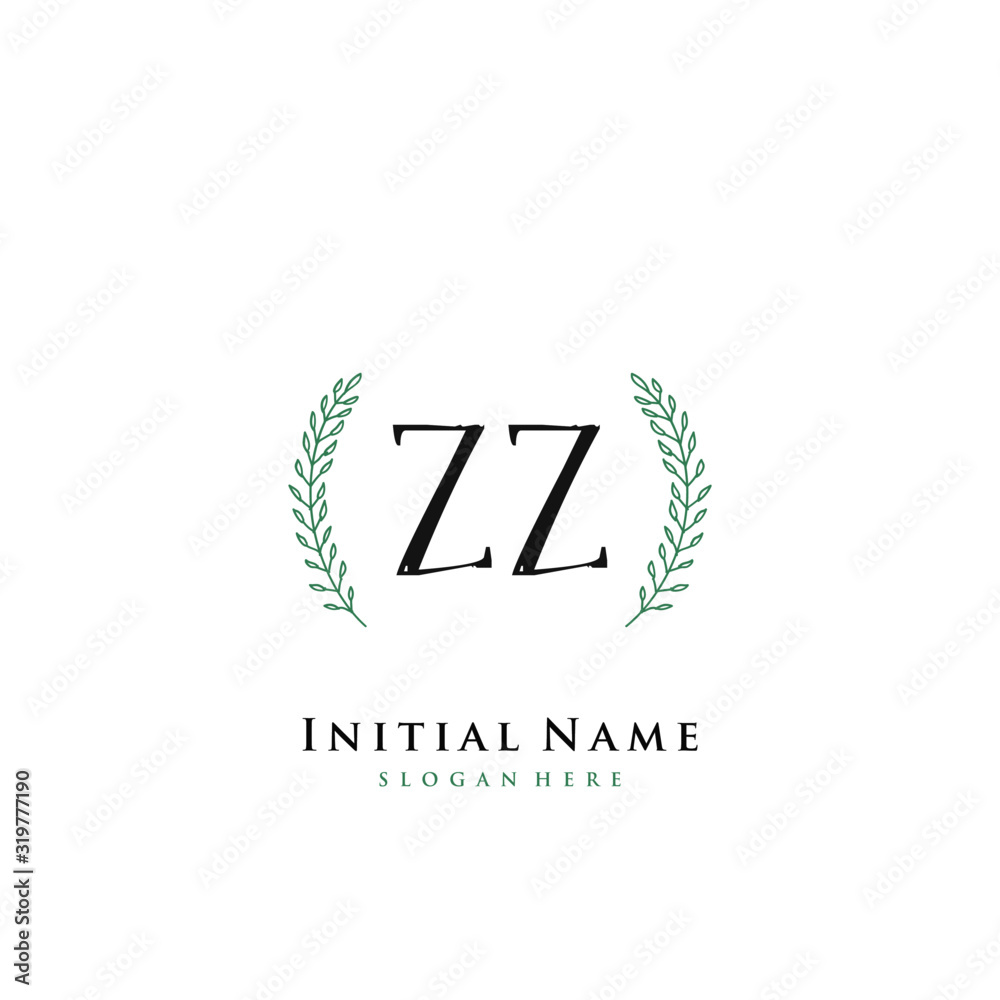 ZZ Initial handwriting logo vector ZZ Initial handwriting logo vector