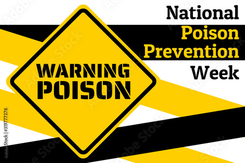 National Poison Prevention Week concept. Template for background, banner, card, poster with text inscription. Vector EPS10 illustration.