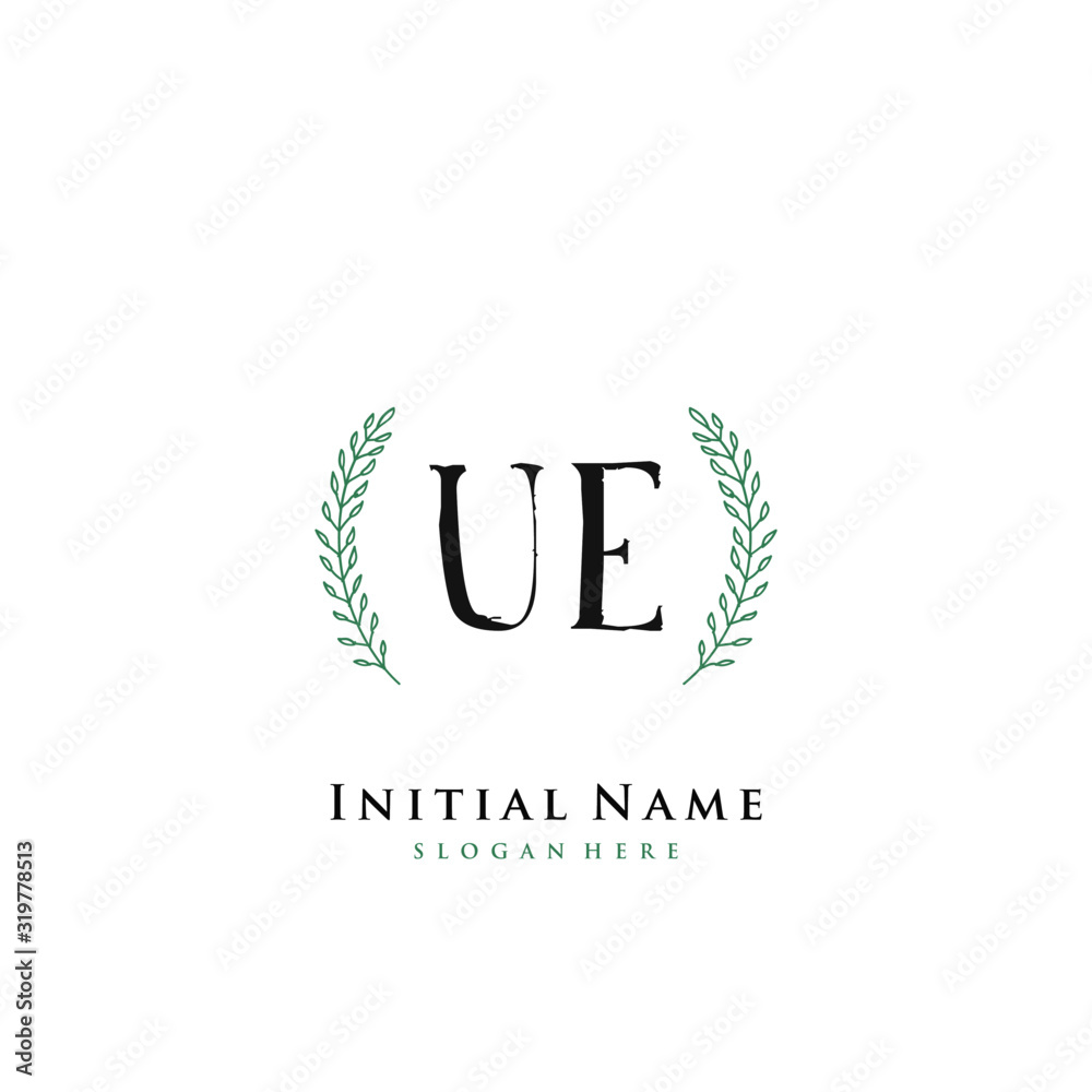UE Initial handwriting logo vector UE Initial handwriting logo vector