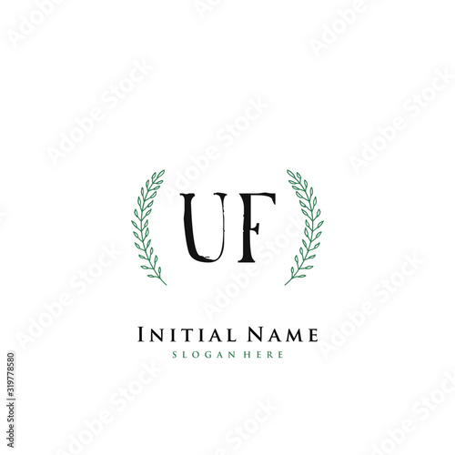 UF Initial handwriting logo vector
