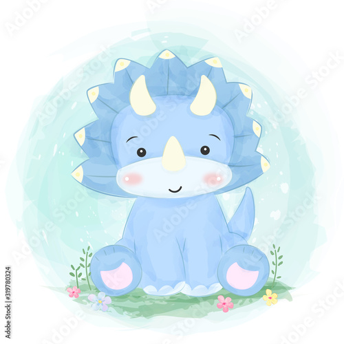 cute dinosaurs illustration, animals illustration, cute animals