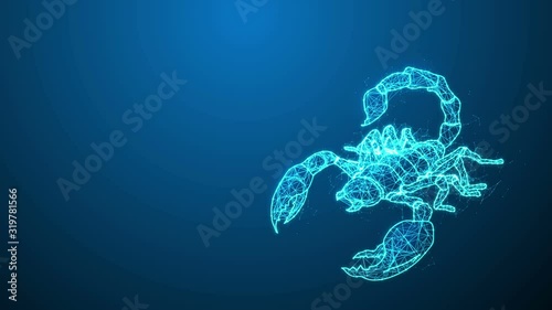 Scorpio zodiac constellation icons signs with galaxy stars background, Astrology symbol