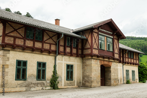 Fototapeta Naklejka Na Ścianę i Meble -  big old house built with bricks standing in Reichenau