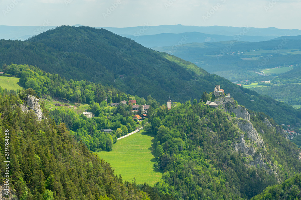 Scenic view in Semmering mountains on a csunny day in summer