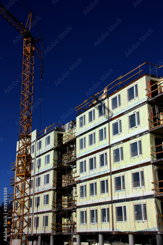 Fototapeta premium Byggarbetsplats för bostäder.