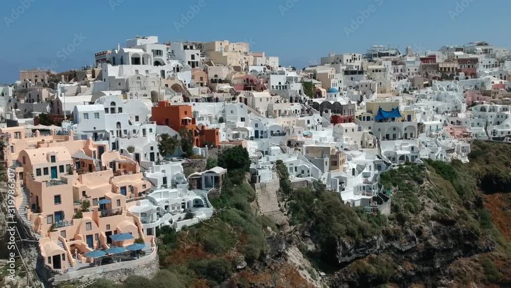 Aerial view on the island Santorini at summer sunny weather, Greece Aerial view on the island Santorini at summer sunny weather, Greece