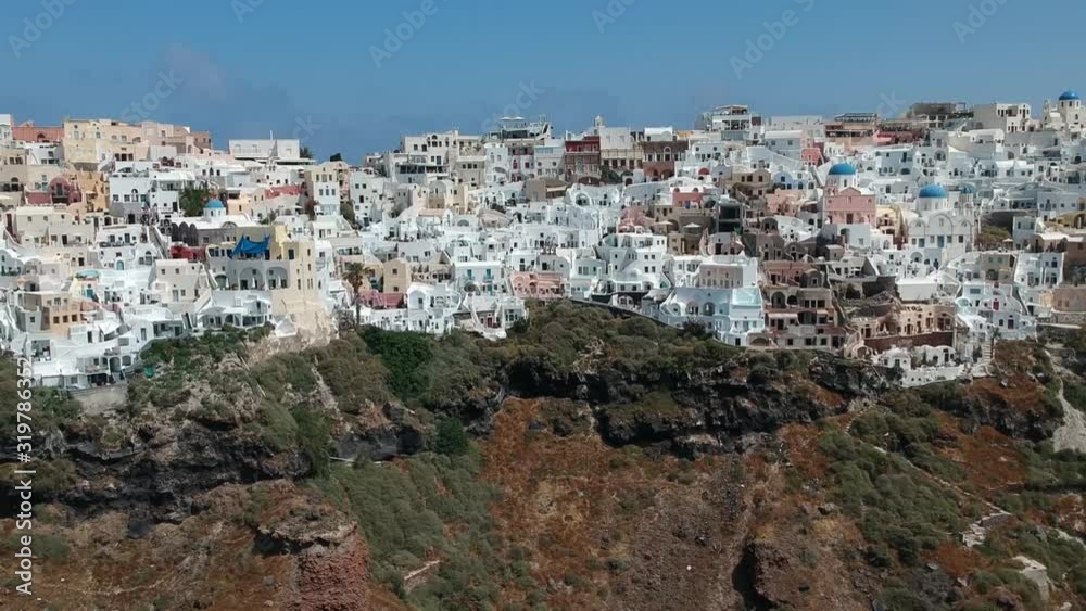 Aerial view on the island Santorini at summer sunny weather, Greece Aerial view on the island Santorini at summer sunny weather, Greece