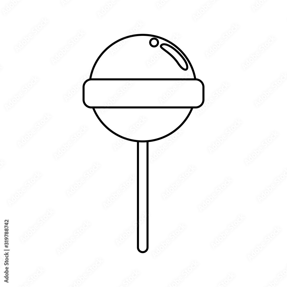 sweet lollipop yummy isolated icon