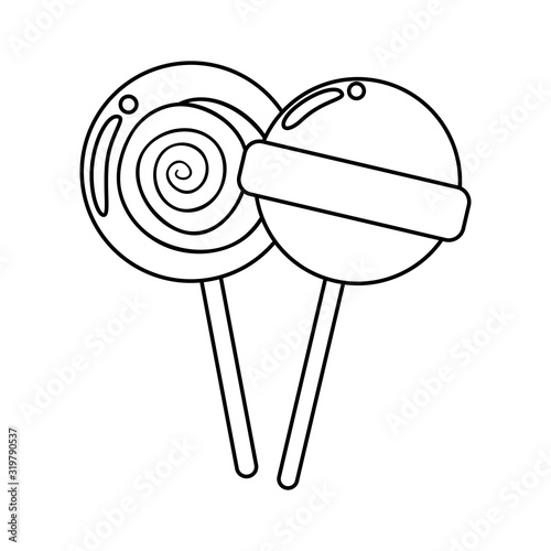 set of sweet lollipop isolated icon
