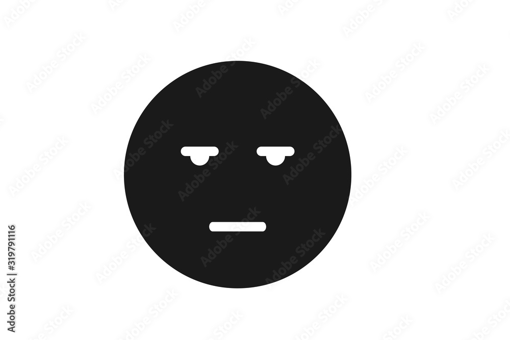 Boring face icon vector isolate Boring face icon vector isolate