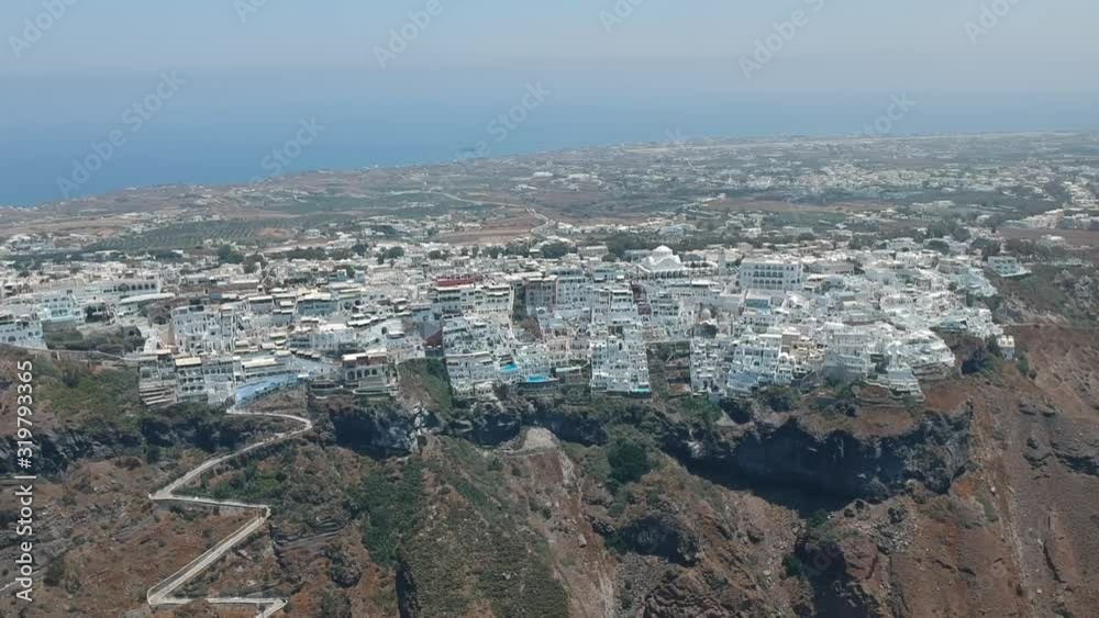 Aerial view on the island Santorini at summer sunny weather, Greece Aerial view on the island Santorini at summer sunny weather, Greece