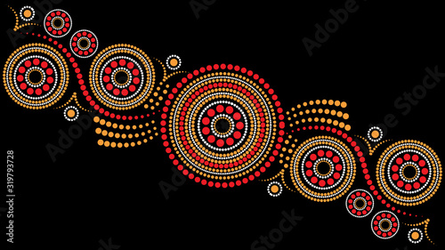 Aboriginal dot art vector background