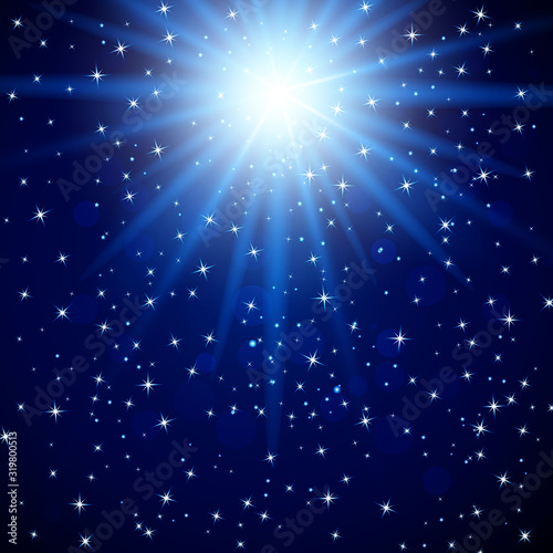Abstract cosmic galaxy background with sparkling stars. Vector background.